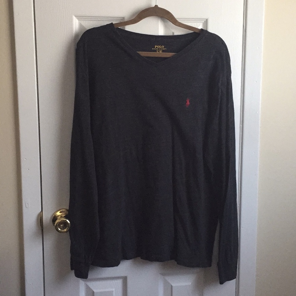 Men’s Dark Grey Polo Long Sleeve Shirt